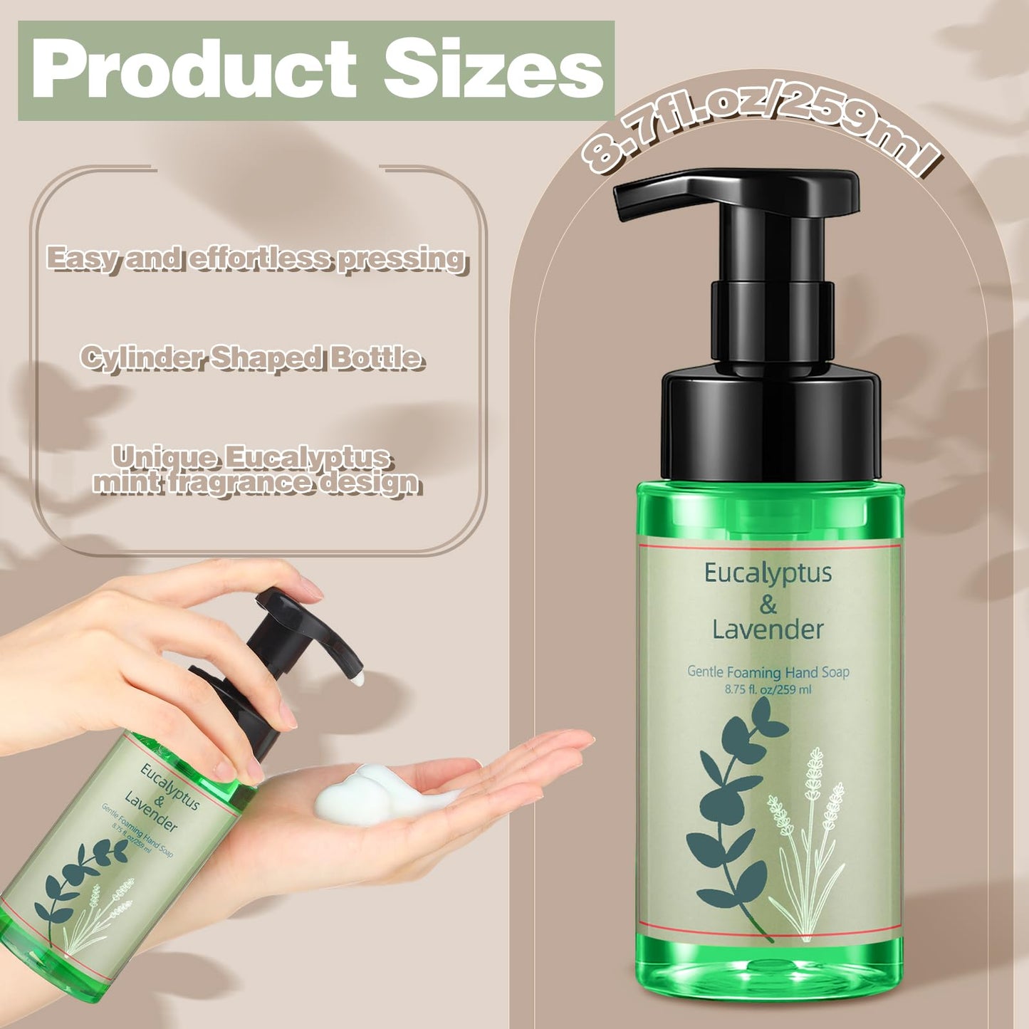 Swiffen Foaming Hand Soap with Pump Care Moisturizing Liquid Fresh Flavor Foam Hand Wash Employee Appreciation Gift for Kitchen Bathroom Family Teacher Doctor 8.75 Fl oz (Christmas)