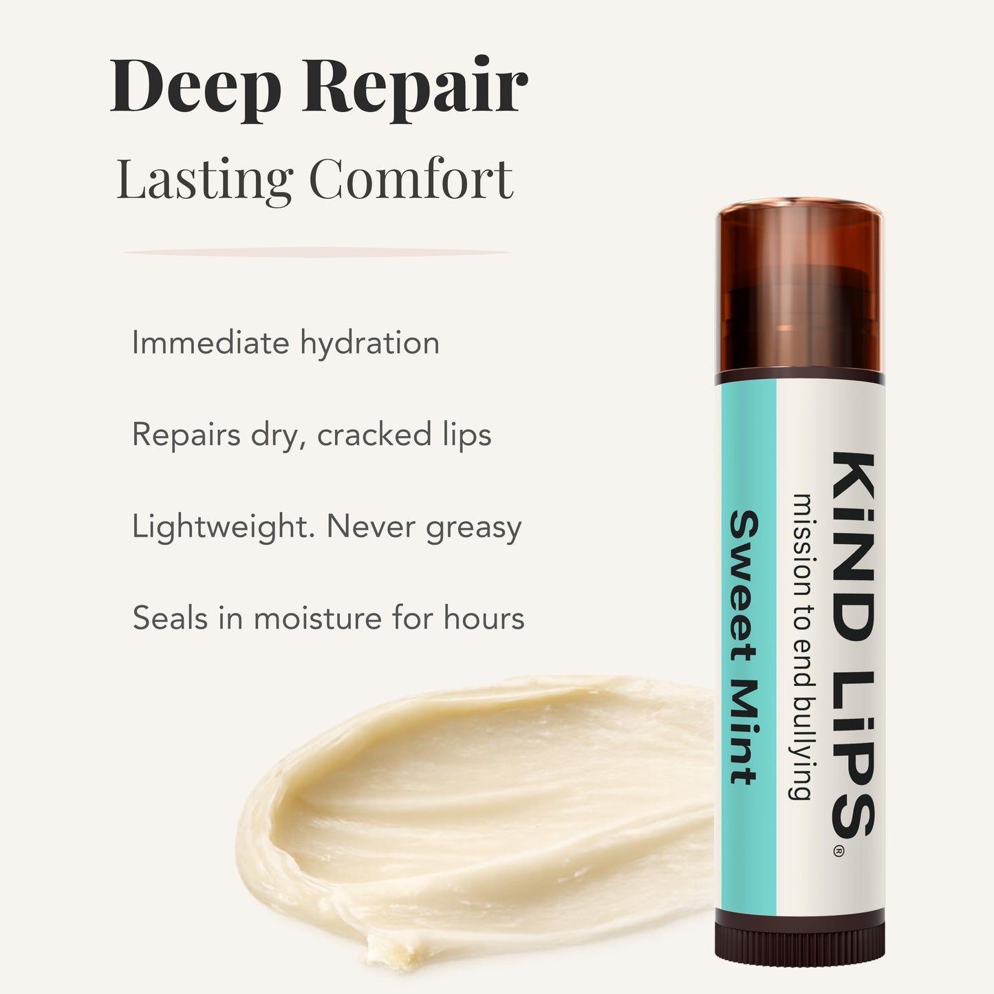 Kind Lips Sweet Mint Organic Lip Balm – Natural Lip Balm Mint Flavor 1 Pack