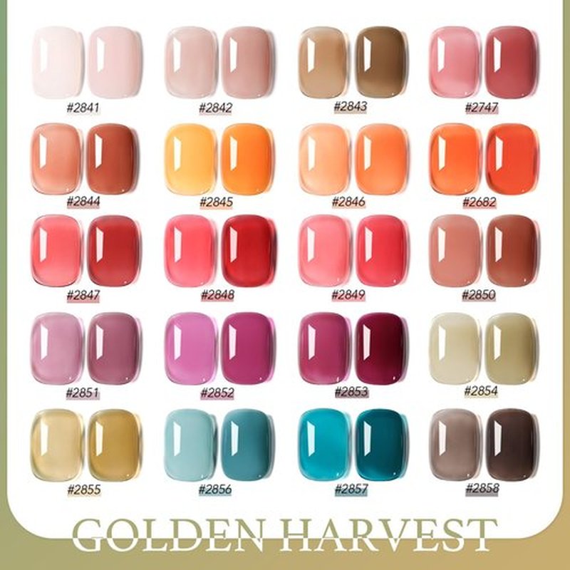 GAOY 23 Pcs Gel Nail Polish Kit, Fall Colors UV Gel Nail Polish Set with Glossy & Matte Top Coat and Base Coat for Nail Art Home DIY Gel Nail Kit