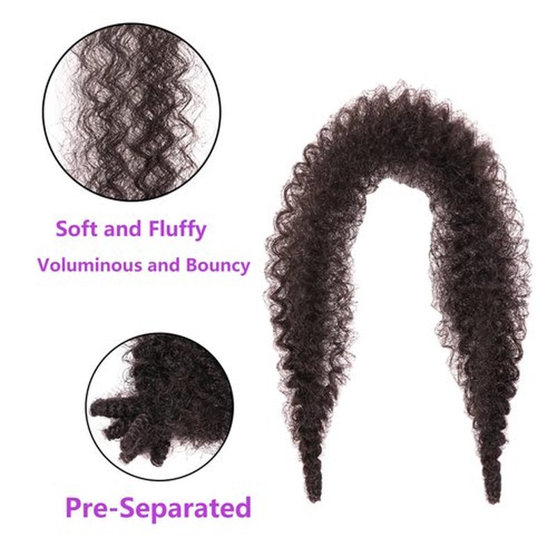 8 Packs Springy Afro Twist Hair 16 Inch Pre-Separated Spring Twist Hair for Soft Butterfly Locs Crochet Hair Dark Brown Marley Twist Braiding Extensions for Black Women(16 Inch, 4#)