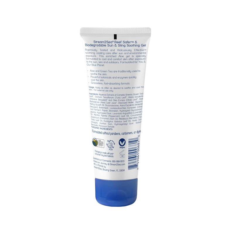 Sun & Sting Soothing Gel - After-Sun Care for Sunburn, Insect Bites & Jellyfish Stings | Antioxidant Blend with Aloe & Green Tea, 2.5 Fl Oz