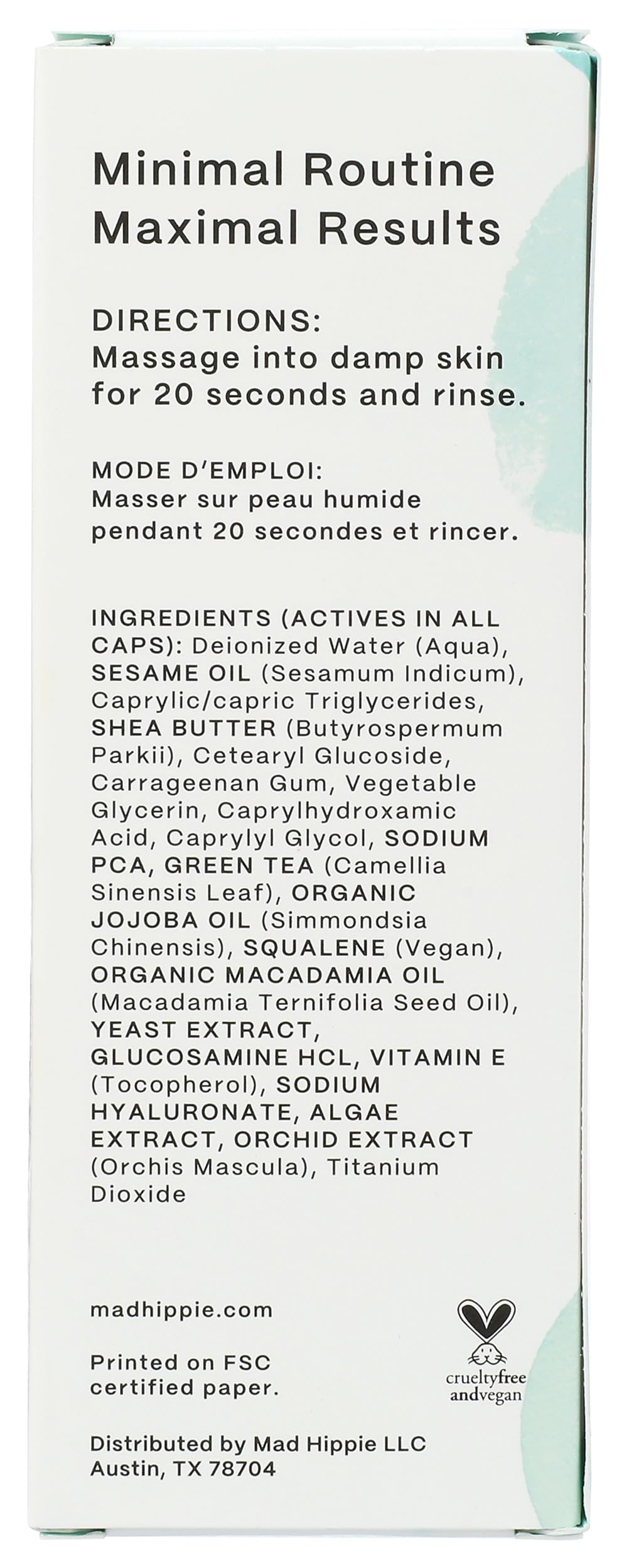 Mad Hippie, Facial Cream Cleanser, 4 Fl Oz