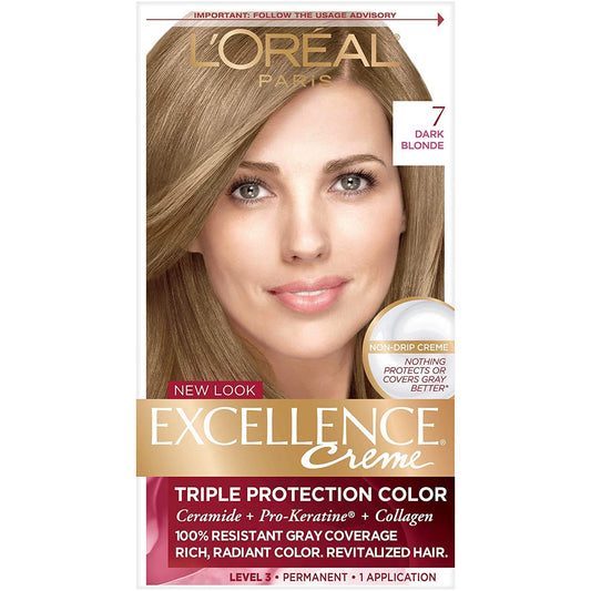 L'Oreal Excellence Triple Protection Permanent Hair Color Creme Dark Blonde [7] 1 ea (Pack of 2)
