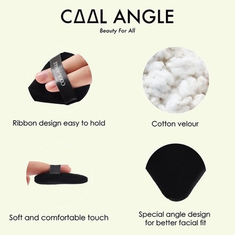 COOL-ANGLE 6Pack Makeup Sponge and Powder Puff Set with Blender Sponge for Liquid Foundation Concealer and BB Cream, Triangle Powder Puff for Loose Powder Setting and Oil Control