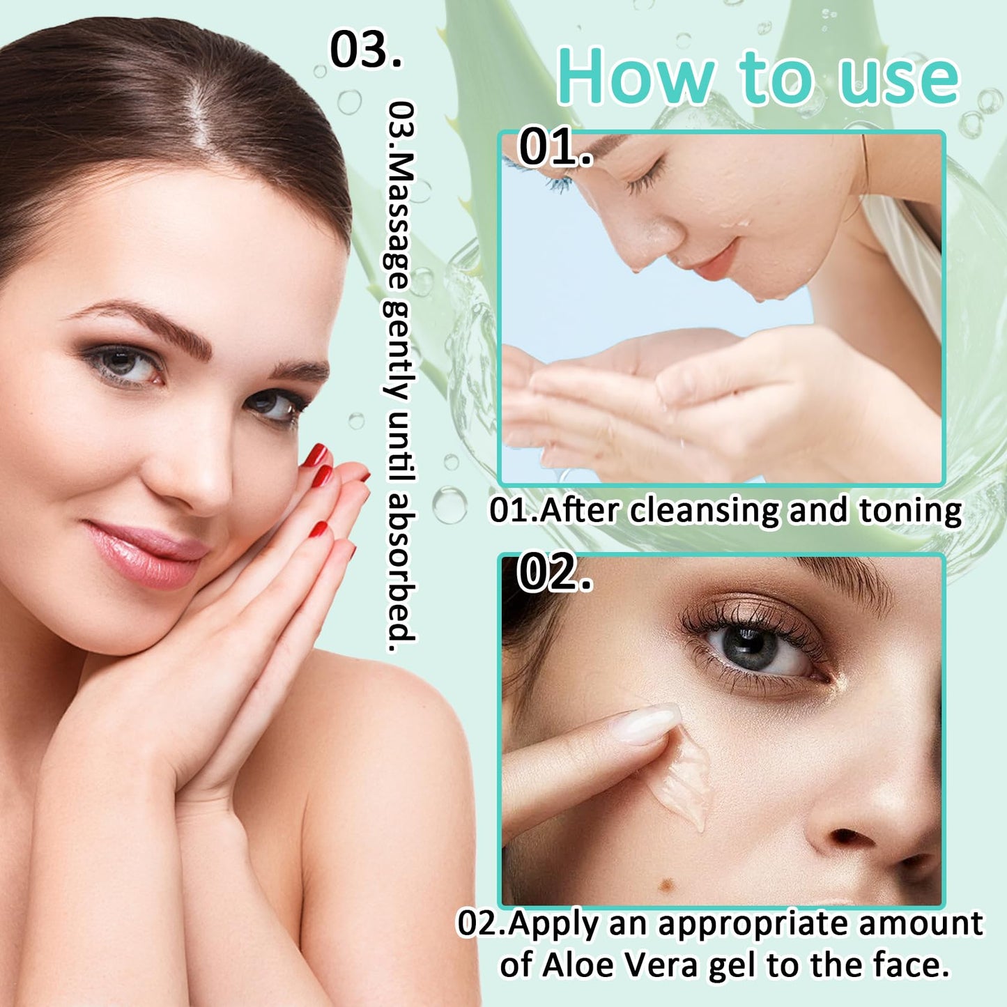 DuoZeng 8PCS Aloe Vera Gel for Face,Hydrating Refreshing Aloe Vera Gel for Sunburn Relief,Travel Size Non-sticky Aloe Vera Face Moisturizer,Fast Absorbing After Sun Lotion Aloe Gel Moisturizer