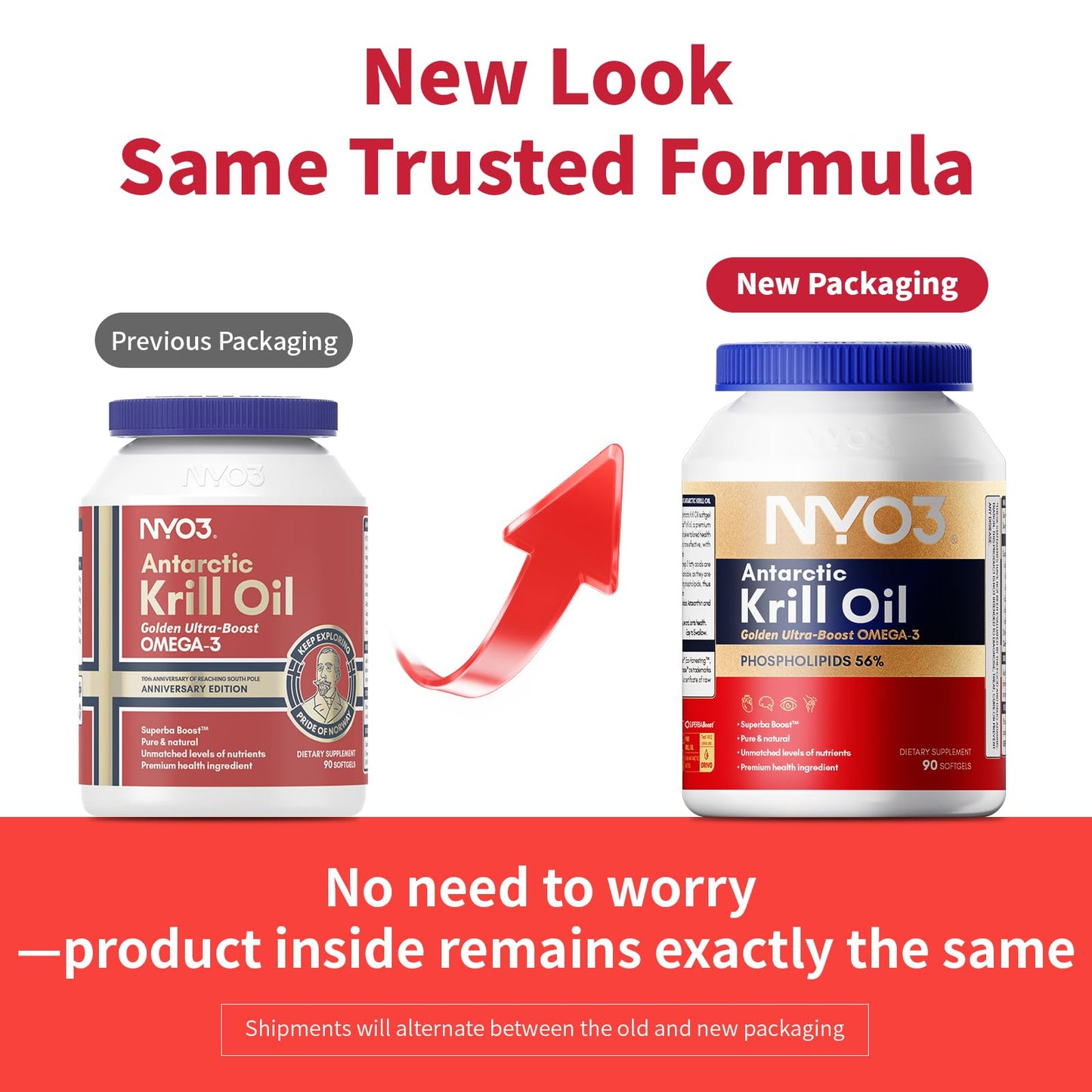 NYO3 1500mg Krill Oil Omega 3 Supplement, Senior's Top Choice, High Content EPA DHA & High Absorption Pure Antarctic Krill Oil with Astaxanthin and 56% Phospholipids, Laboratory Tested,90 Softgels