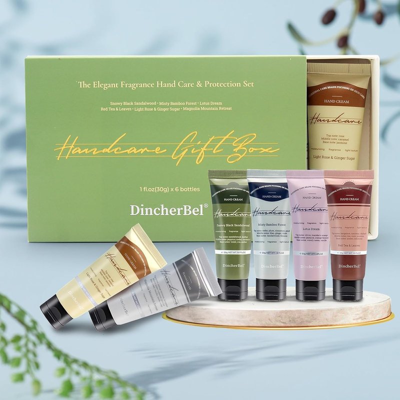 Hand Cream Gift Set - Travel Size Scented Lotion for Dry Skin | Perfect Holiday Gift for Men & Women, 6 x 1.0 oz