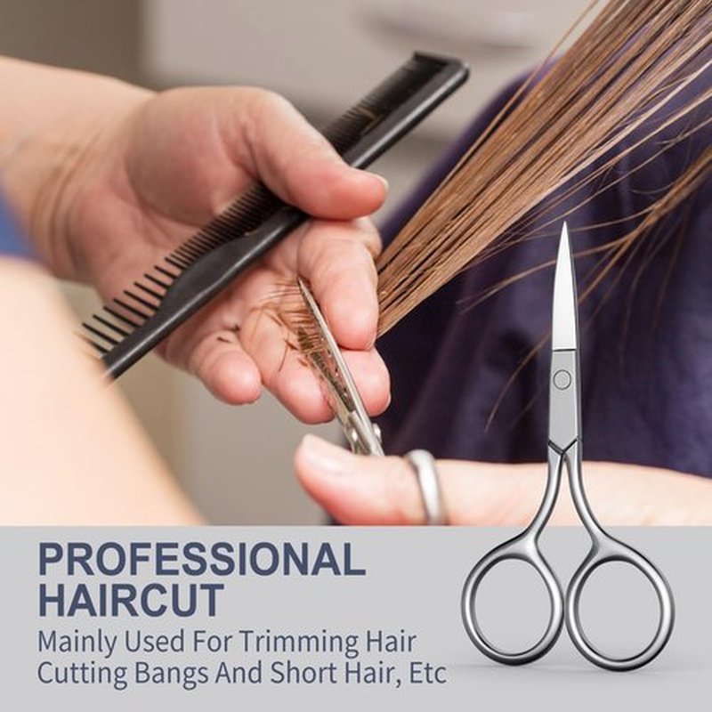 Eyebrow Scissors, Small Scissors for Hair, Eyebrows, Nose Hair, Beard, Eyelashes, Cuticle. Stainless Steel Fine Straight Tip Nose Hair Scissors -ASONTAO (3Pcs Eyebrow Scissors)