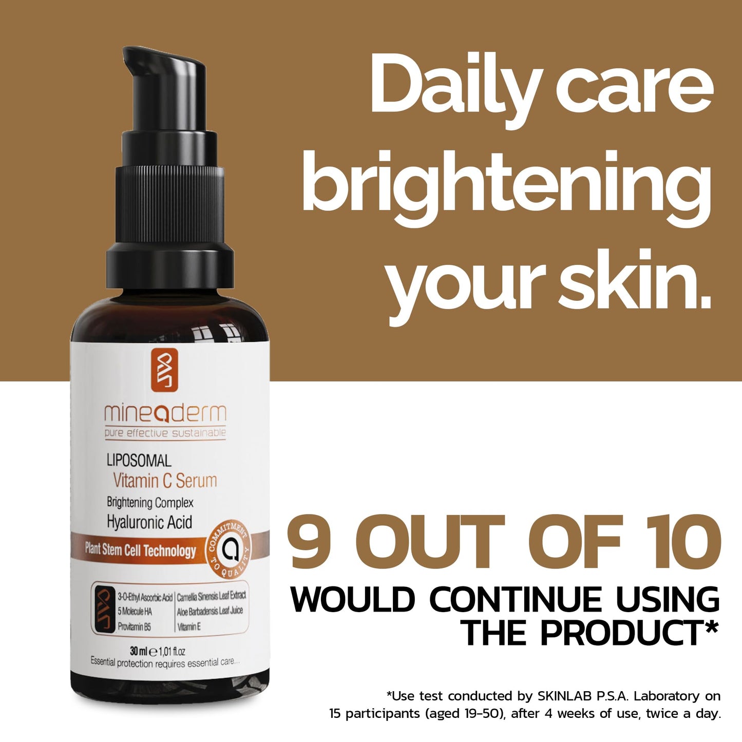 Mineaderm Liposomal Vitamin C Serum with Hyaluronic Acid, Green Tea, Aloe Vera & Vitamin E, Hydrating Facial Serum for Even-Looking Skin, 1 fl oz