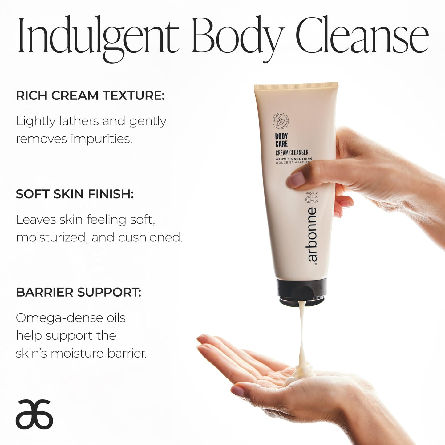 BodyCare Cream Cleanser – Luxurious Moisturizing Body Wash with Botanical Oils, Oat Kernel Extract, Aloe, and Shea Butter for Soft, Radiant Skin, 8 oz / 237 ml, by Arbonne