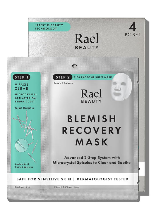 Rael Face Mask - Deep Hydration Moisturizing Sheet Masks for Glowing Skin | 4 Count Korean Skincare