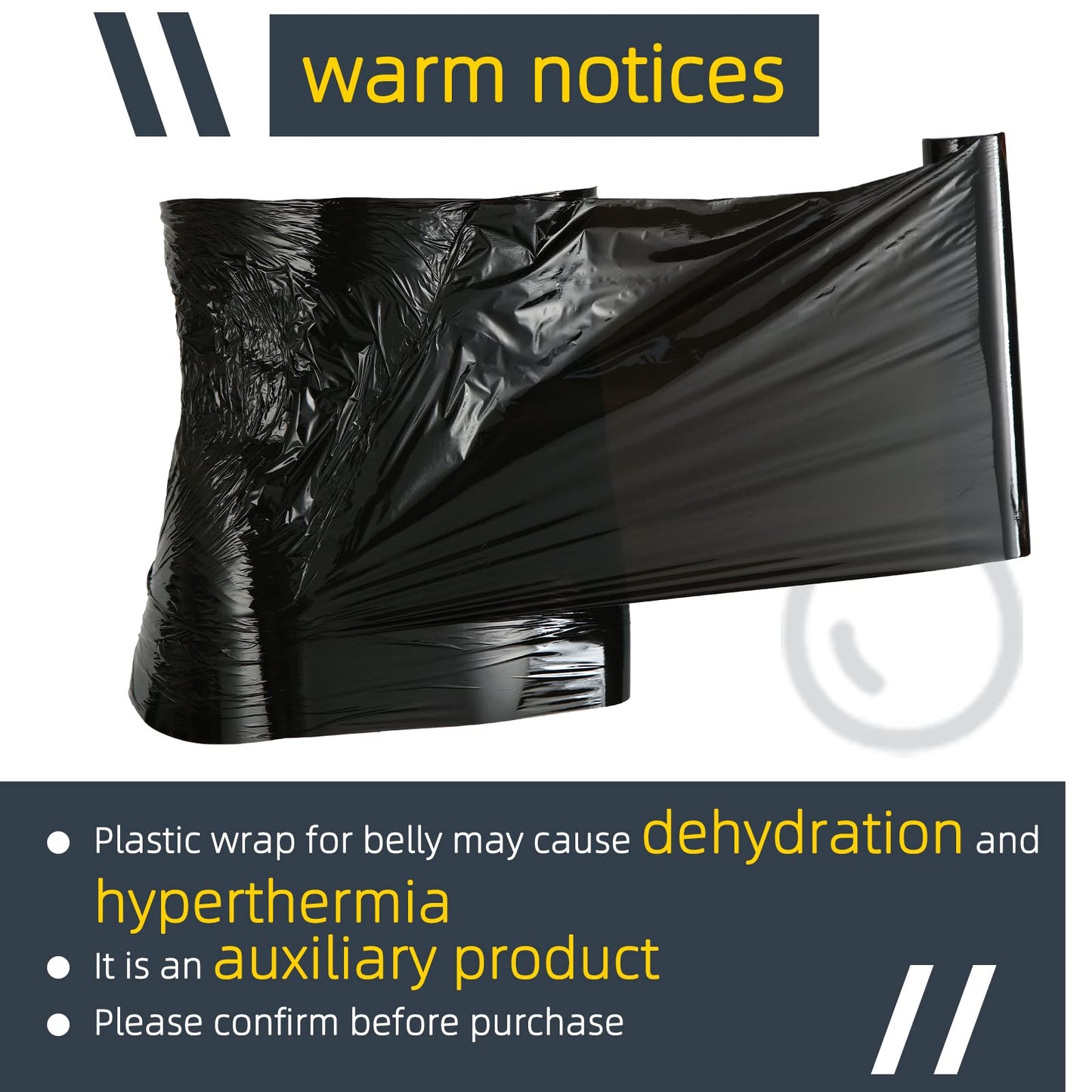 Gersoniel 1 roll 60 Meters Black Osmotic Plastic Body Wrap Workout and Sweat Enhancer Stomach Body Film Applicator Power Wrap