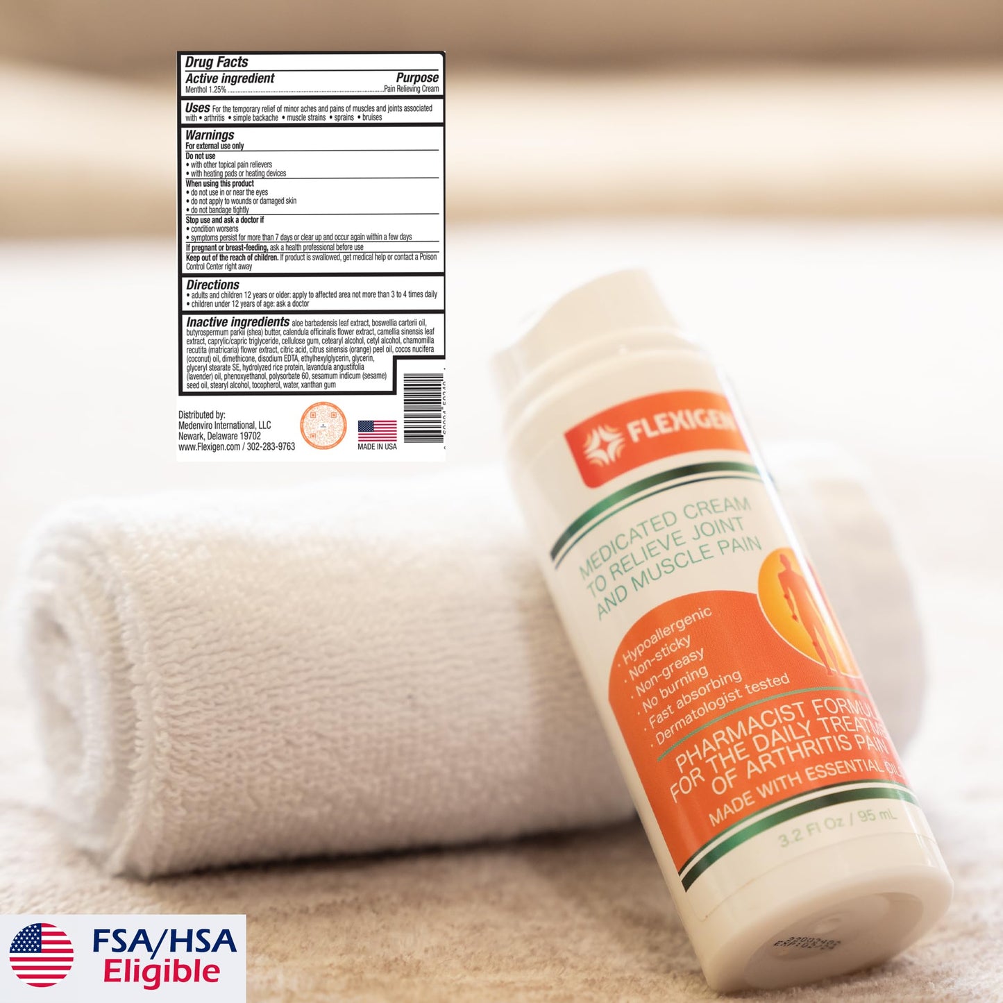 FLEXIGEN Frankincense Topical Analgesic Comfort Cream, 3.2 oz