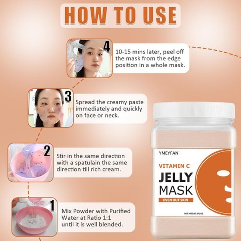 YMEYFAN Jelly Mask for Facials Professional - Vitamin C Hydro Jelly Mask Powder, Even Face Skin Care for Facial Vajacial Peel Off Mask, Esthetician Supplies, Natural Ingredients Unscent