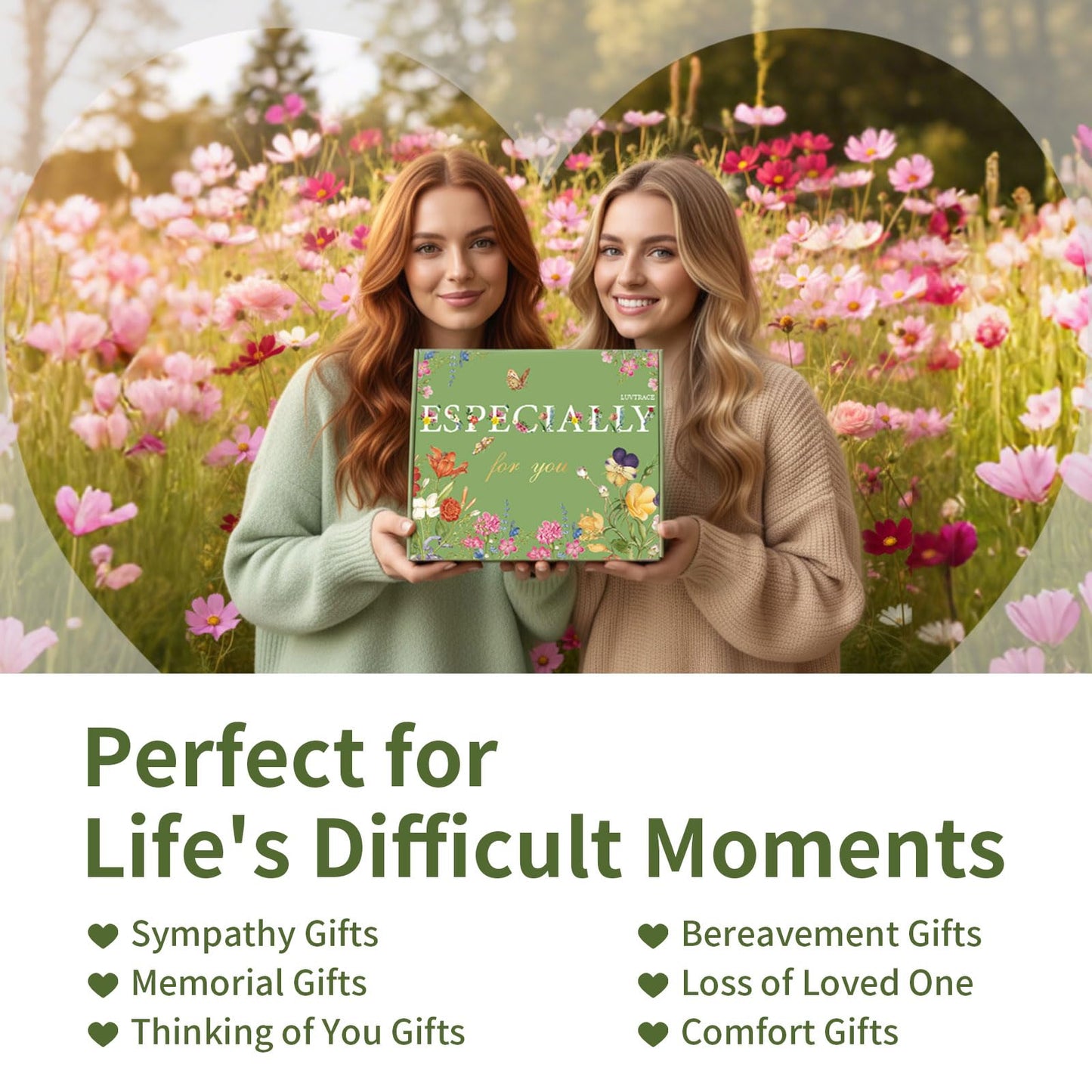 LUVTRACE Self Care Gifts for Women Spa Gift Baske Box with Blanket, Candle, Bath Salt & Tumbler — Birthday, Get Well Soon, Thinking of You, Christmas Gifts (Dark green)