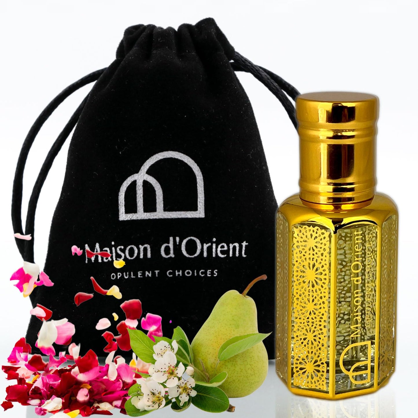 Petal Bliss Perfume Oil 12 mL – Fruity Floral with Pear Jasmine and Musk. Alcohol Free Long Lasting Oil, Compliment Magnet