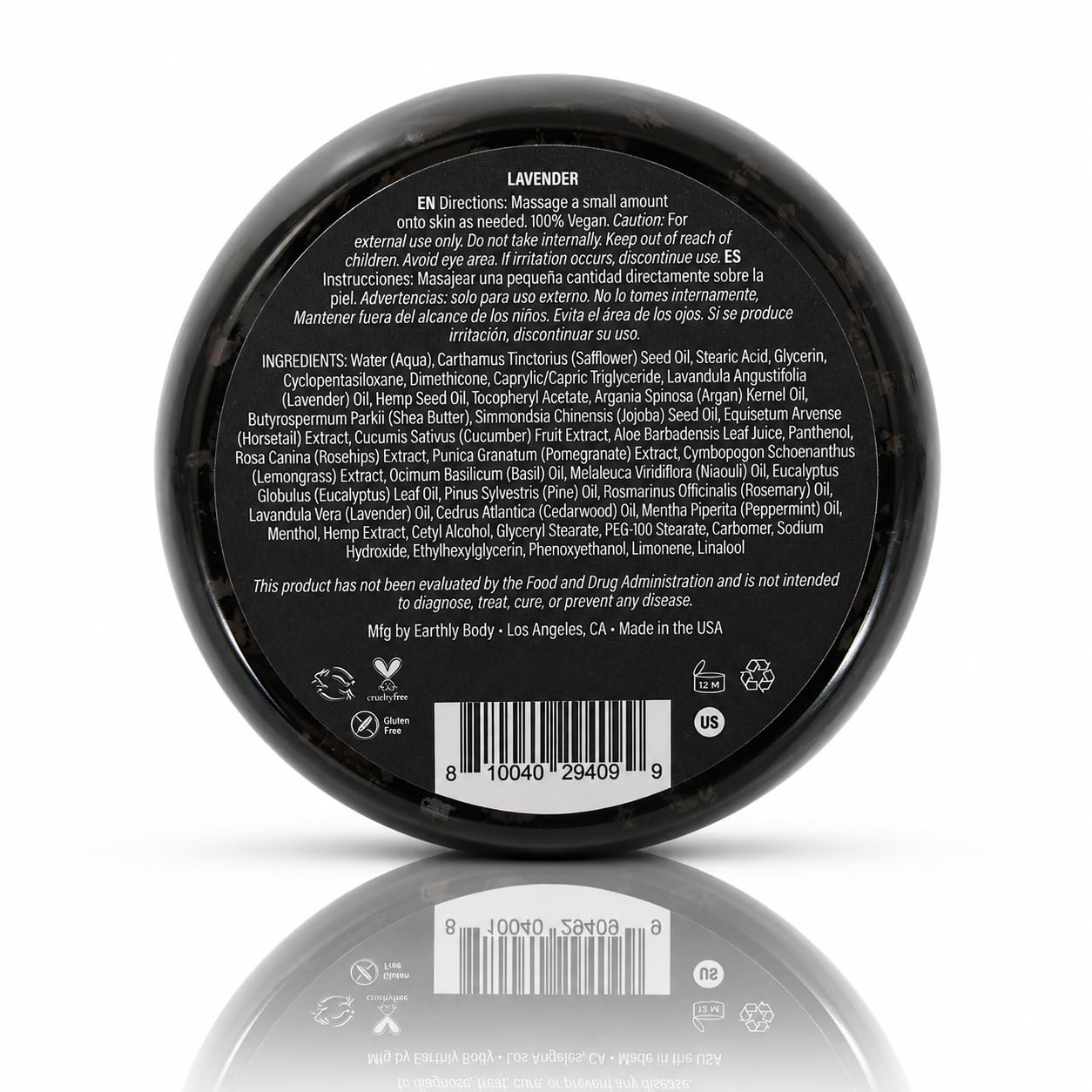 Earthly Body Premium Hemp Extract Daily Ultimate Cream - Menthol, Argan, Jojoba, Rosehips - Lightweight, Fast-Absorbing Moisturizing Topical Lotion with Essential Oils - Lavender, Single 5oz
