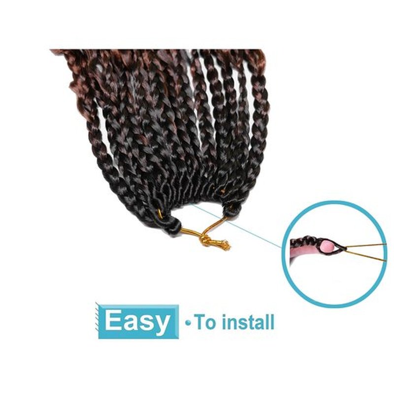 Goddess Box Braids Crochet Hair With Curly Ends 8 Packs-14 Inch Crochet Hair for Black Women Bohomian Crochet Box Braids (1b/30/27, 14inch)