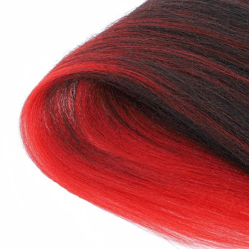 Pre Stretched Braiding Hair 26 Inch Ombre Red Braiding Hair 8 Packs Long Hair Extensions Braiding Twist Braids Itch Free Hot Water Setting Yaki Straight Synthetic Hair Extensions for Women