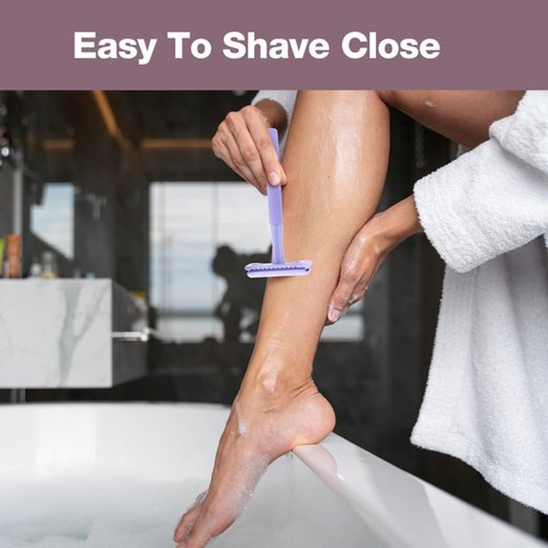 KINGHOOD Brass Single Blade Razor for Gentle & Close Shave - Double Edge Safety Razor with 10 Blade Refills, Long Handle,Weighted Razor,Eco-Friendly & Less Irritation Perfect for Sensitive Skin