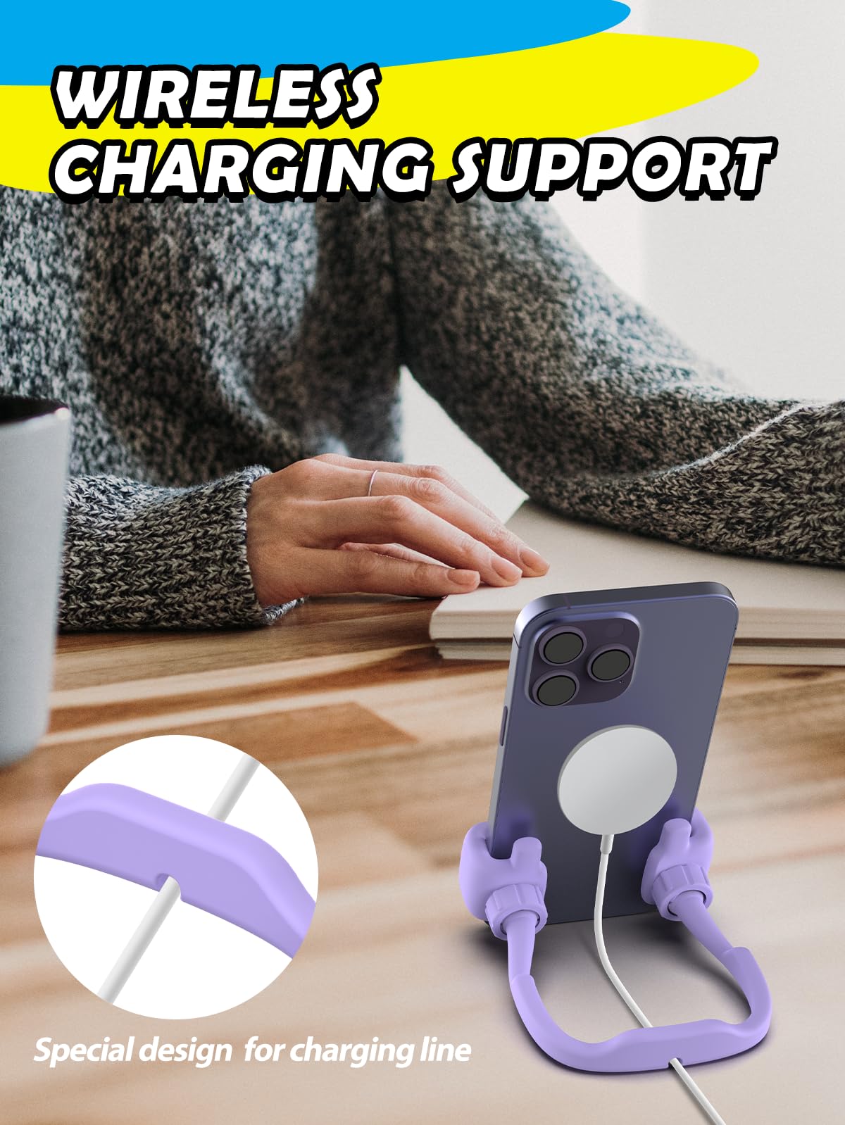 Graduation Gifts for Teens Girls Kids Cell Phone Stand: UPGRADE Adjustable Thumbs Up Lazy Phone Holder for Desk Fun Gadget Stocking Stuffers Teenager Boys Adult Wife Women Mom Tween Gift Trendy Stuff