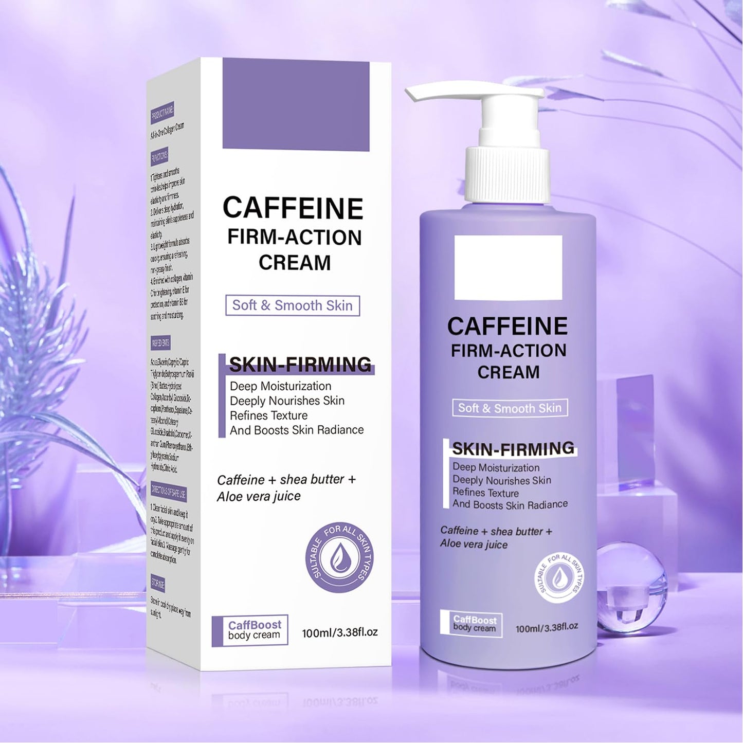 Zgxhga Caffeine Skin Tighten Body Cream | Belly Firming Firming Cream | Caffeine Infused Cream Moisturizer & Body Cream For Women, Stomach, Legs, for Younger Looking Skin