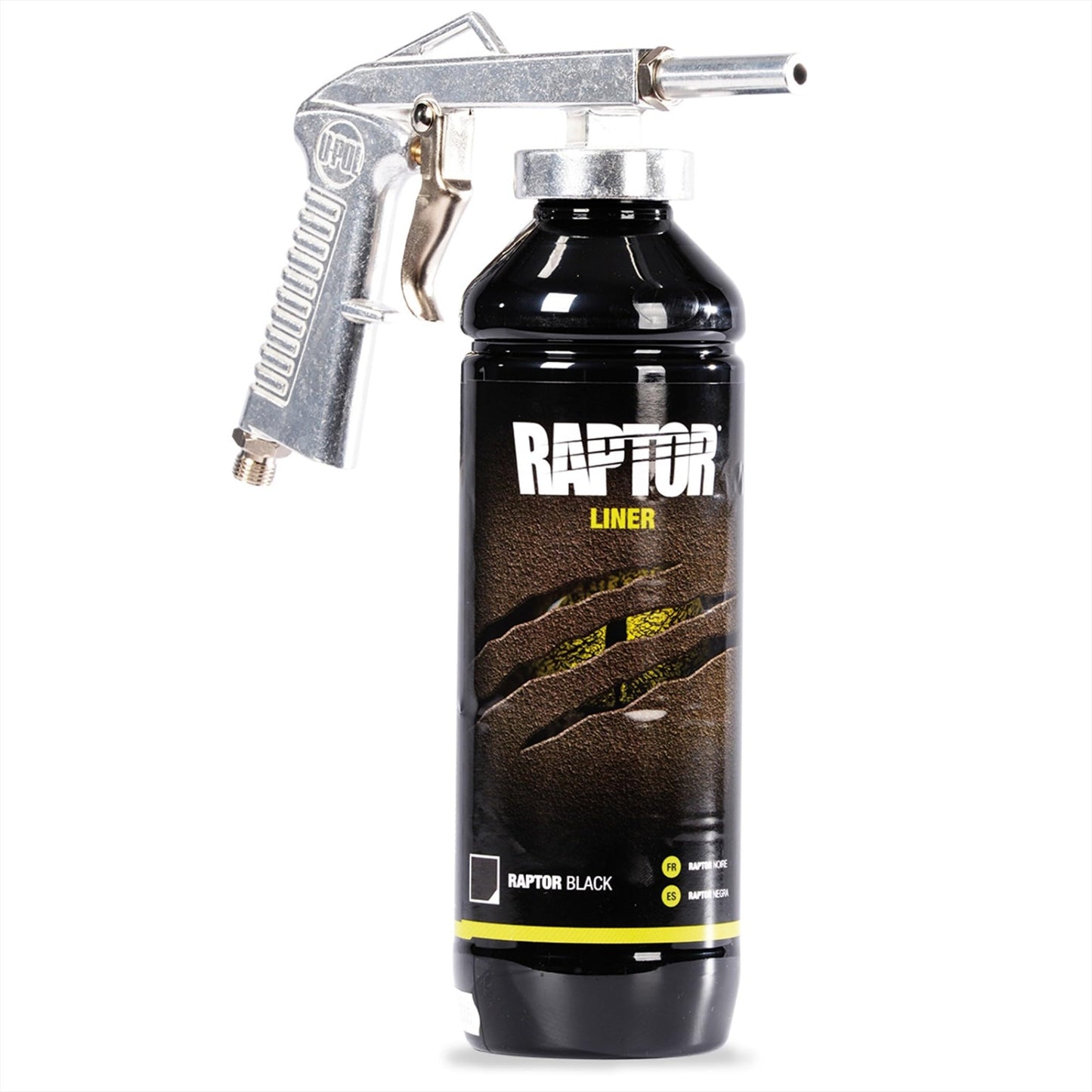 U-POL Raptor Black 0820VG with Spray Gun Bed Liner Kit – 4 Quarts, 2K Urethane, UV Resistant Protective Coating, DIY Spray-On Truck Bed Liner