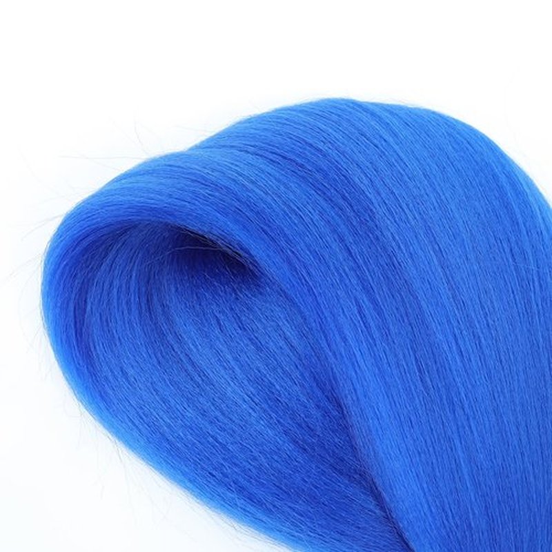 Colored Ombre Braiding Hair Pre Stretched 2 Packs - 26 Inch Braiding Hair Professional Synthetic Prestretched Crochet Braids Hair Extension Itch Free Hot Water Setting Yaki Texture(Blue/Light Blue#)