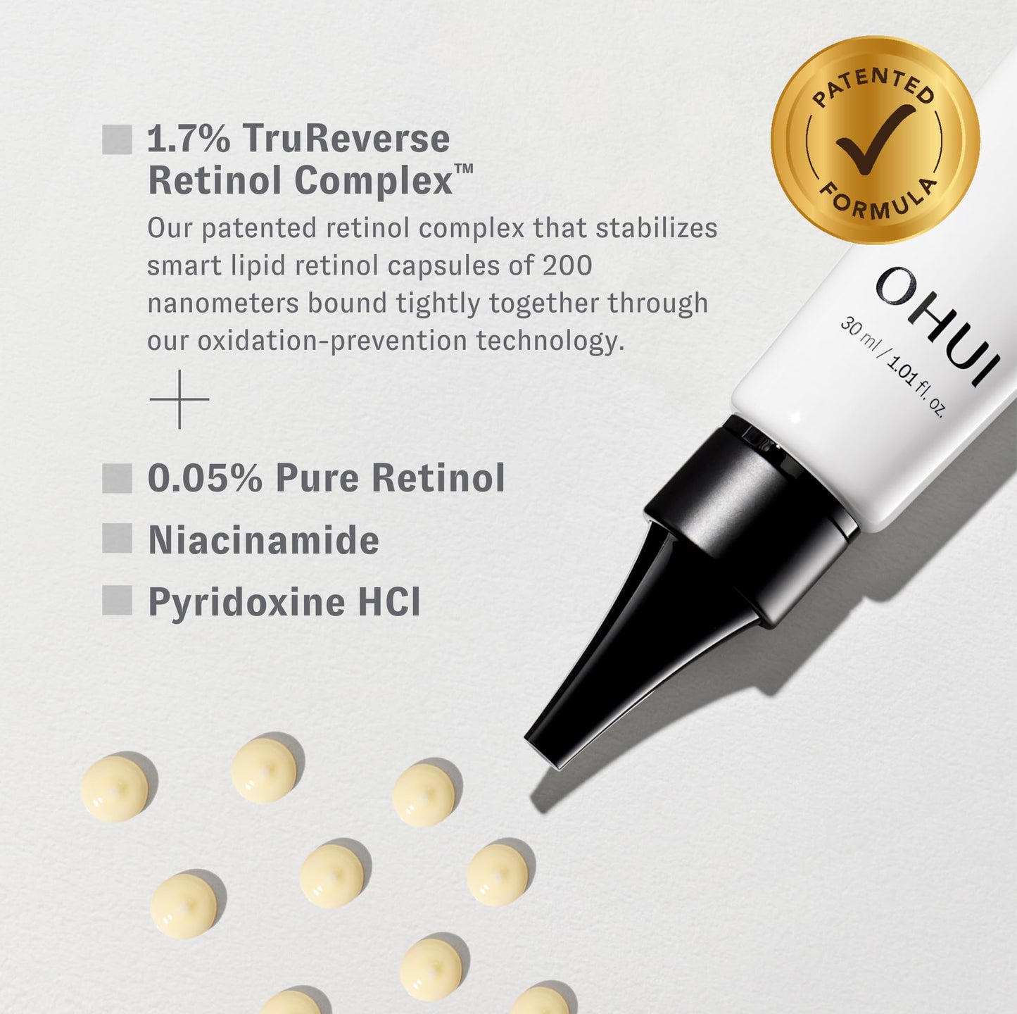 O Hui Reverse Activator Deep Line Treatment | Korean Skin Care | Low to Non-irritating Retinol Wrinkle Spot Treatment for Face | Visibly Reduces Lines and Signs of Aging