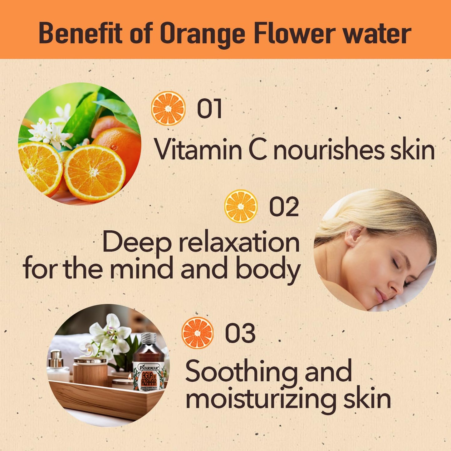 Pharmark Orange Flower Blossom Water - Natural Alcohol-Free Facial Toner & Hydrating Neroli Mist for Sensitive Skin - Soothing Botanical Astringent (4 oz, Pack of 1)
