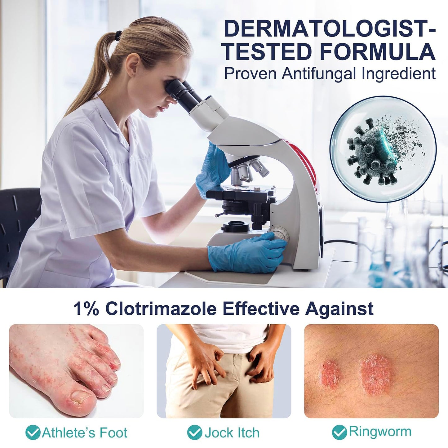 Kerova Antifungal Cream for Athlete’s Foot, Jock Itch & Ringworm – 1% Clotrimazole Antifungal Cream, Ringworm Treatment for Humans, Relieves Burning, Itching, Scaling & Cracking (3.5 Ounce)