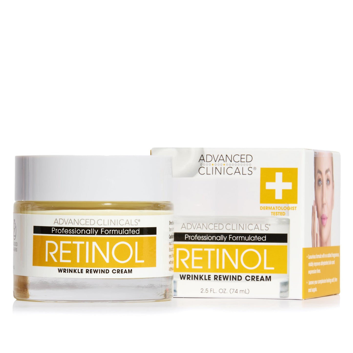 Advanced Clinicals Retinol Cream Face Moisturizer | Encapsulated Retinol Lotion For Face With Ferulic Acid + Vitamin E To Soften Appearance Of Crepey Skin & Look of Fine Lines & Wrinkles, 2.5 Fl Oz