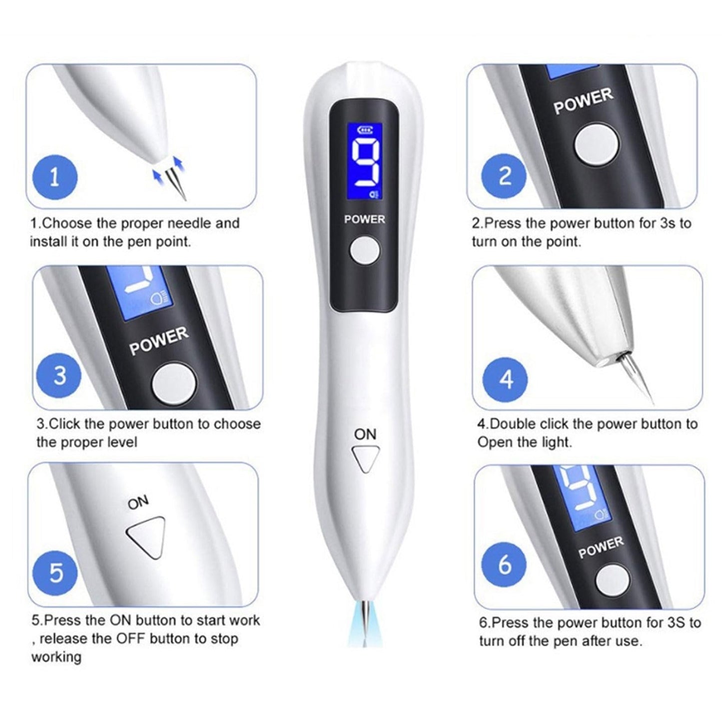 Nuzzy Pen for Skin, Advanced Beauty Pen, Portable and Rechargeable Tools to Use at Home (Gold)
