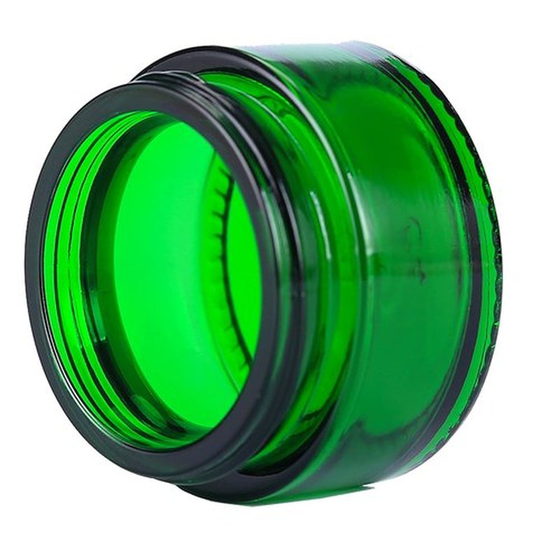 Over News 1PCS 1 oz Glass Container Jars with Lids, Empty Cosmetic Round for Cream, Lotion (Green)