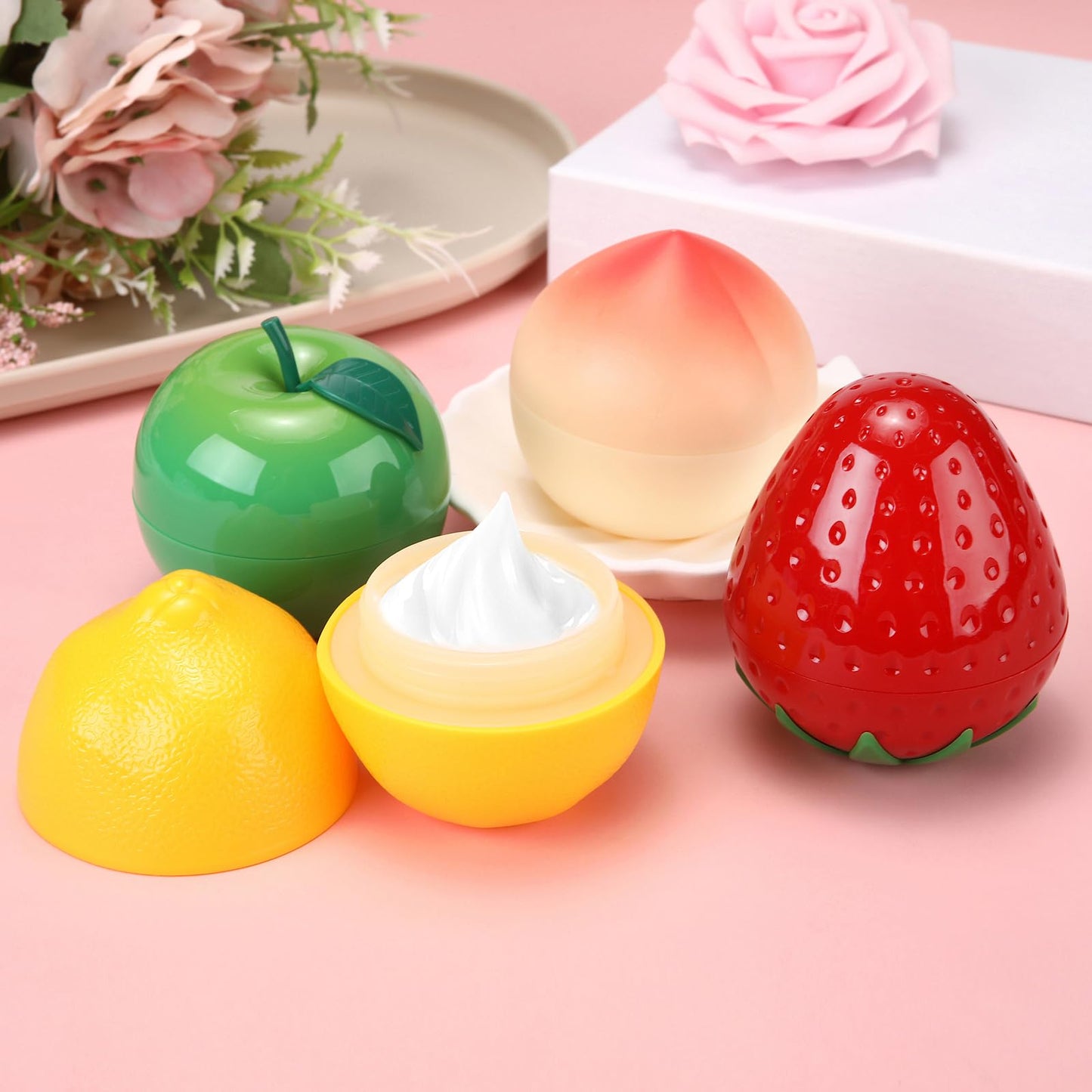 2 Pack Hand Cream for Dry Cracked Hands, Birthday Gifts for Women, Bridesmaid Gifts, Thank You Gifts, Teacher Gifts, Nurse Gifts, Lightweight & Hydrating Hand Lotion Moisturizer (Strawberry & Peach)