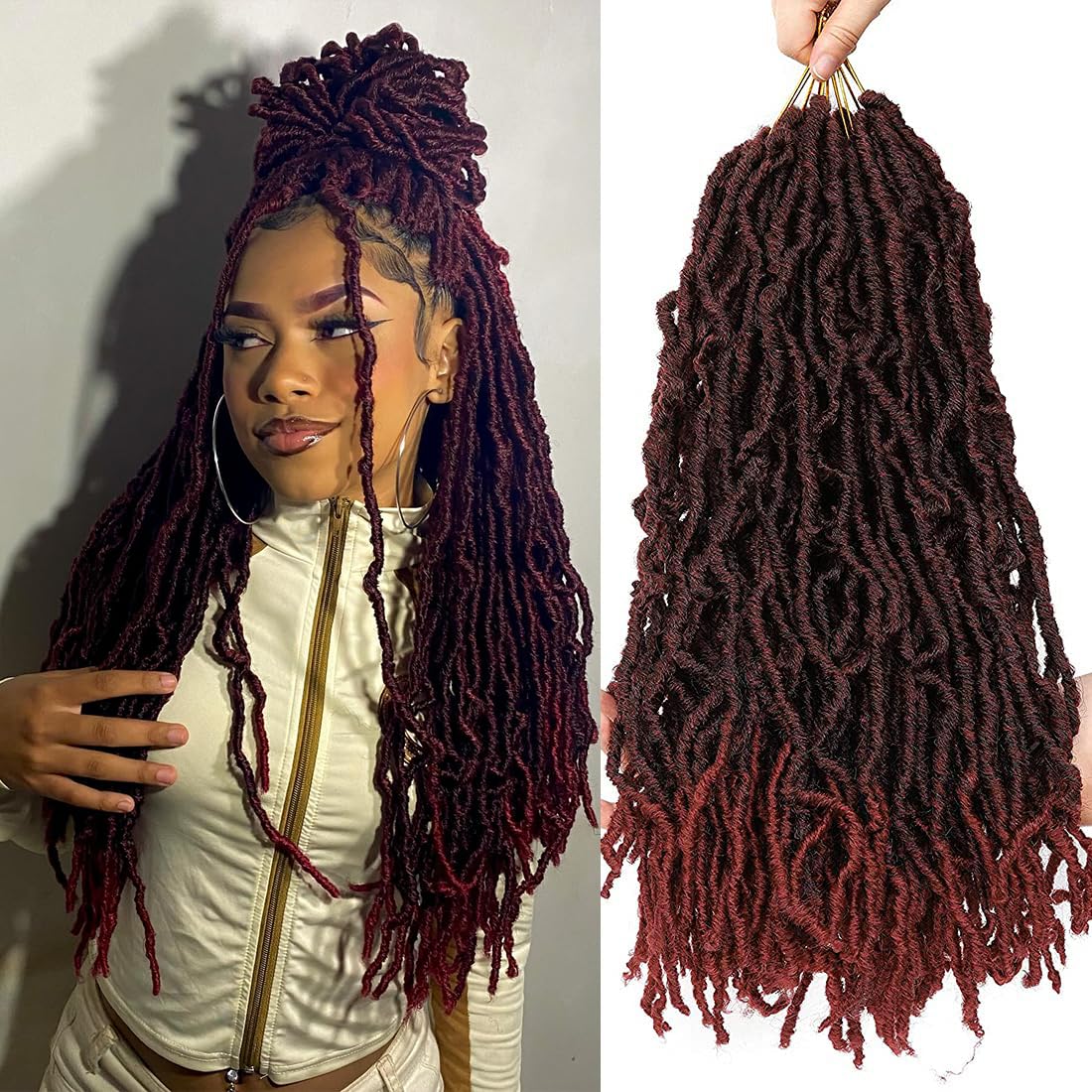 6 Packs New Faux Locs Crochet Hair Most Natural 24 inch New Soft Locs Crochet Hair New Goddess Locs Crochet Hair for Black Women (24 inch 6packs, Mbug)
