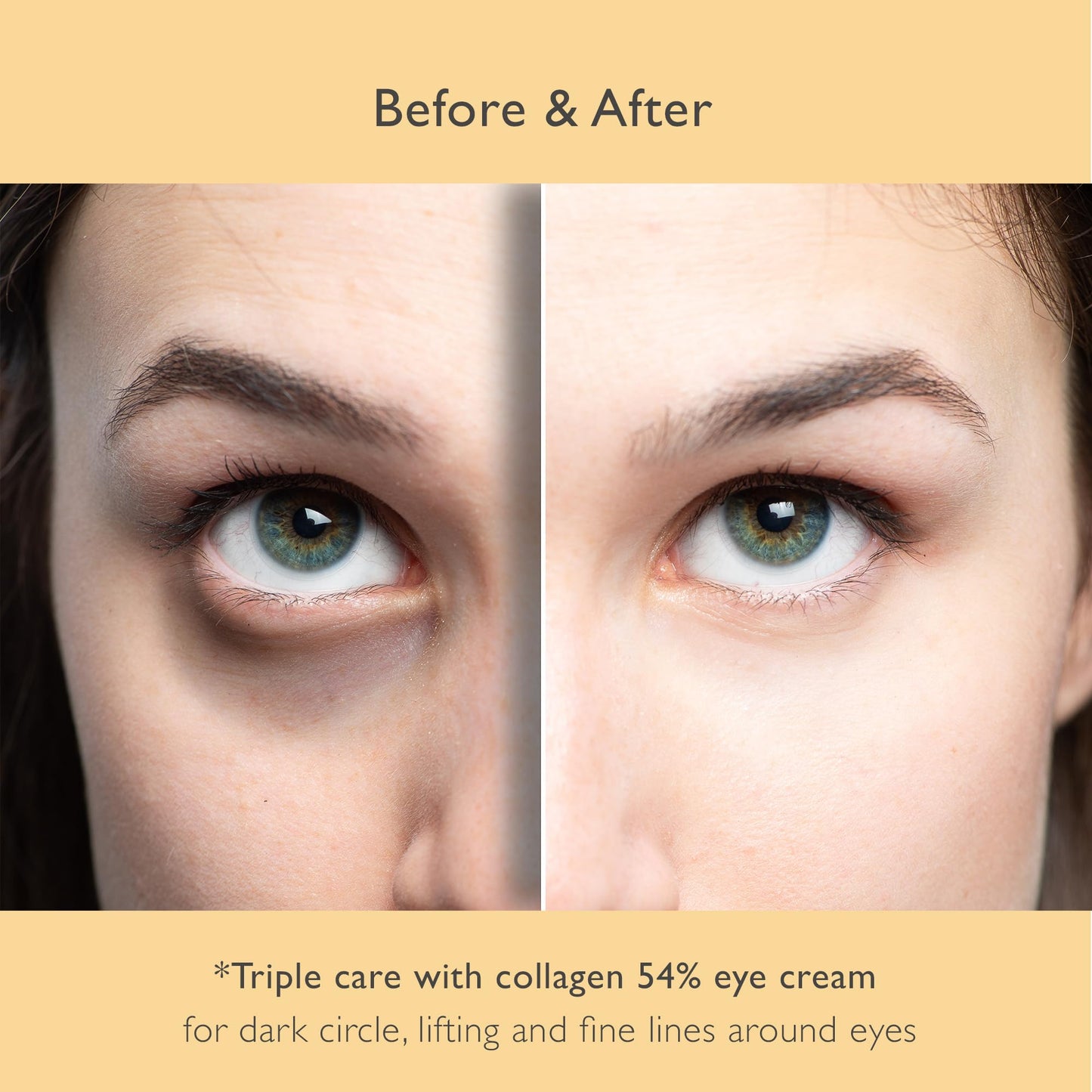 Korean Collagen Eye Cream for Smooth & Refreshed Under Eyes – Lightweight Daily Eye Care with Hydrolyzed Collagen, Beta-Glucan & Niacinamide, Day & Night Formula, NOWATER (0.88 fl oz)