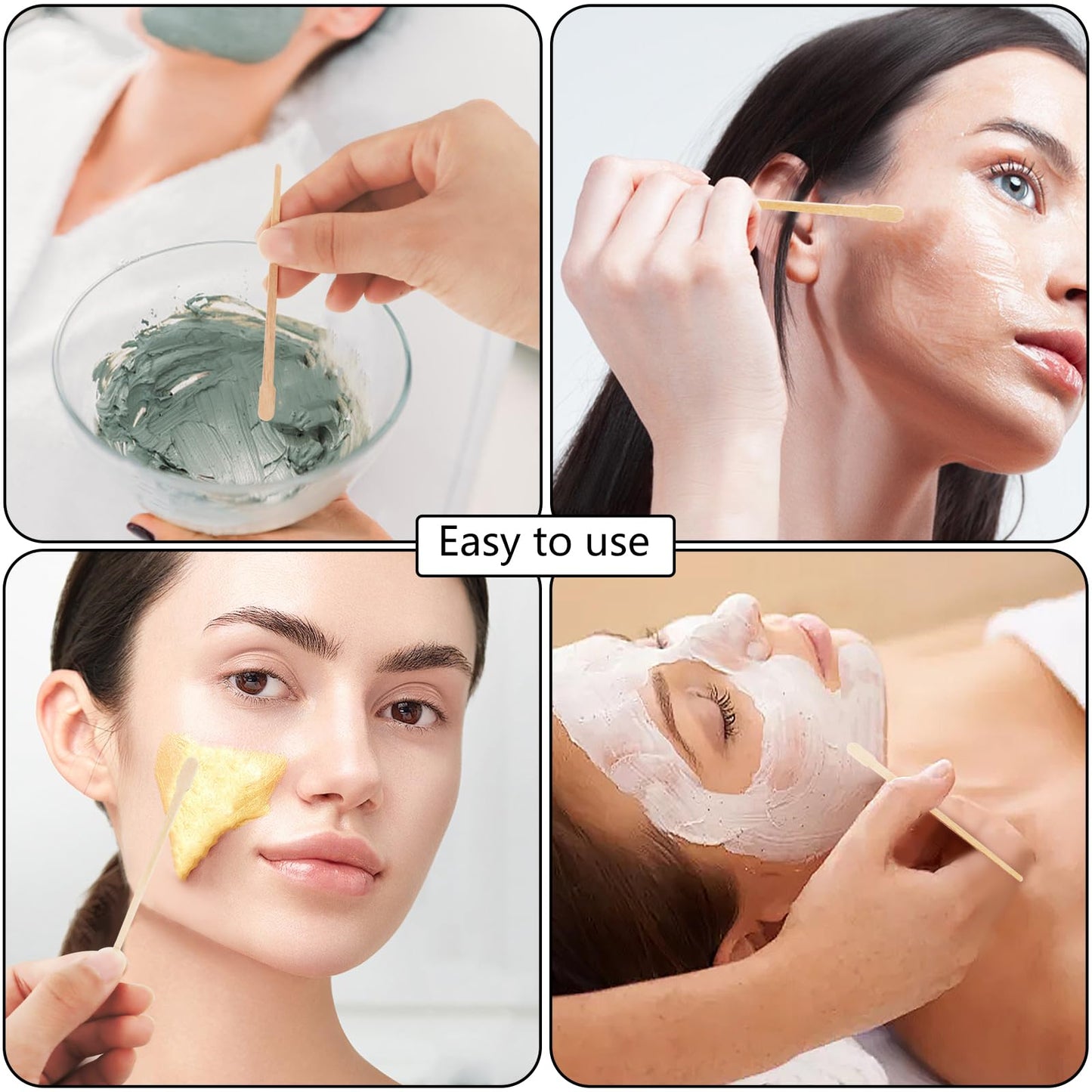 1200 Pcs Wooden Wax Sticks Small Wax Spatulas Applicator Wood Craft Sticks for Body Hair Eyebrow Lip Nose Brow Removal
