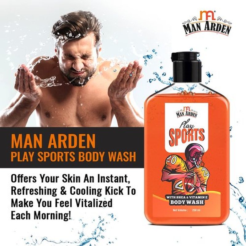Man Arden Play Sports Luxury Body Wash Infused With Shea Butter & Vitamin E, 250ml