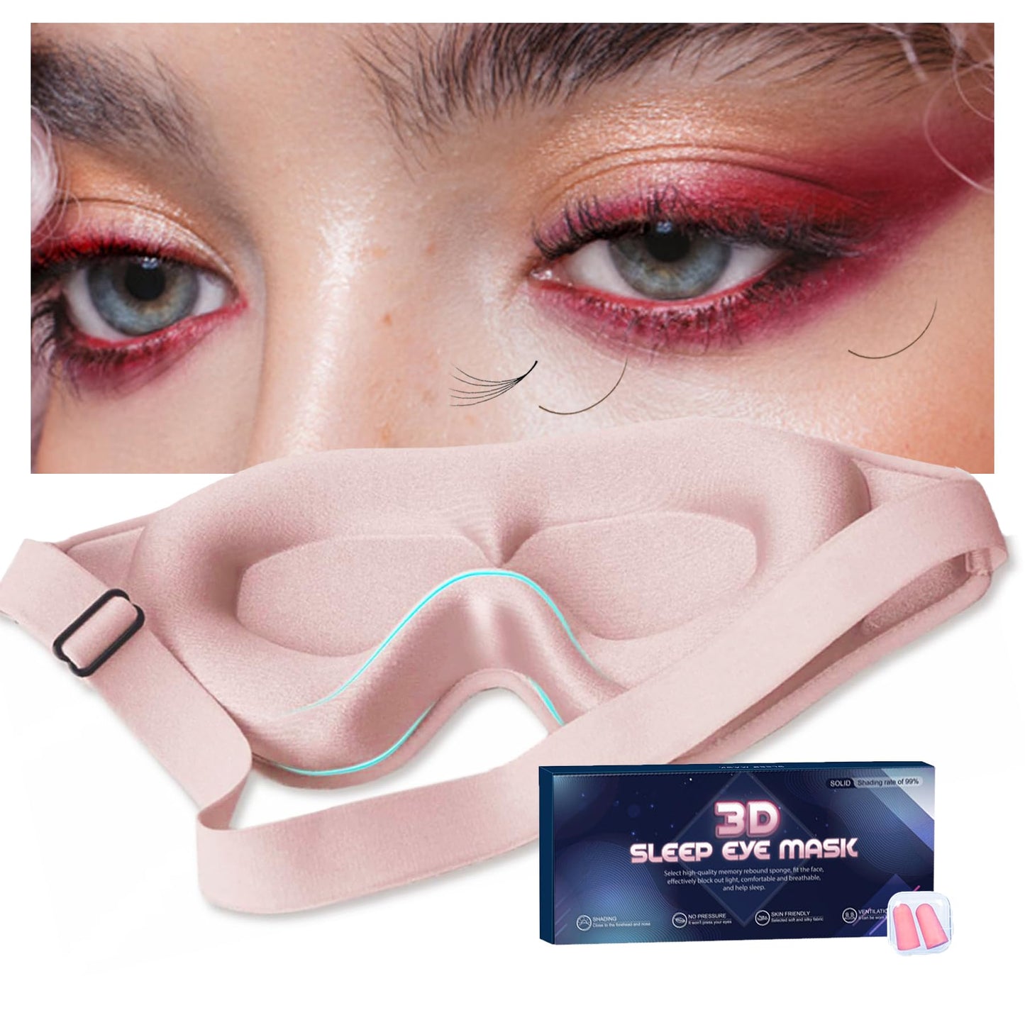 Eye Mask for Lash Extensions, Sleep Mask for Lash Extensions for Women,Lash Extension Sleep Mask for Travel Yoga Nap, 100% Blackout 3D Eye Mask for Sleeping