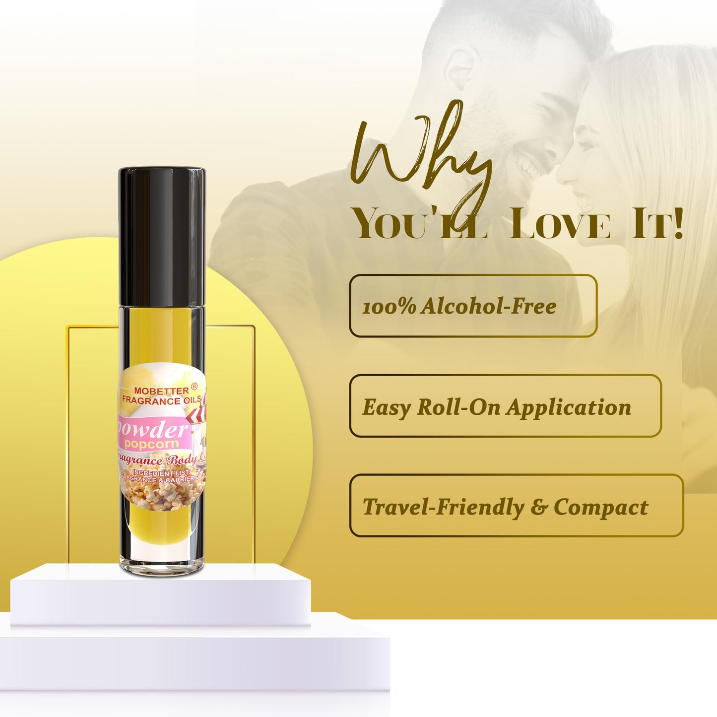 MOBETTER FRAGRANCE OILS Powder Popcorn Fragrance Body Oil for Unisex