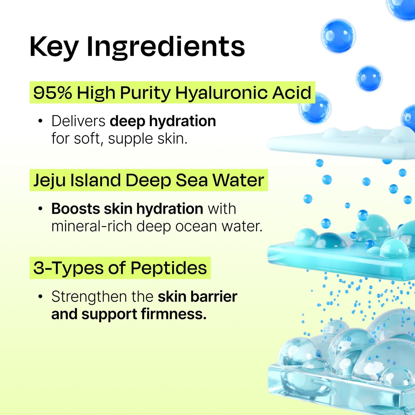 Celladix Hyaluronic Intense Serum – 95% Pure Hyaluronic Acid with Jeju Deep Sea Water & Peptides – 100 Hours of Hydration, Gentle Soothing Care for Radiant Skin – Korean Skincare, 1.69 Fl Oz