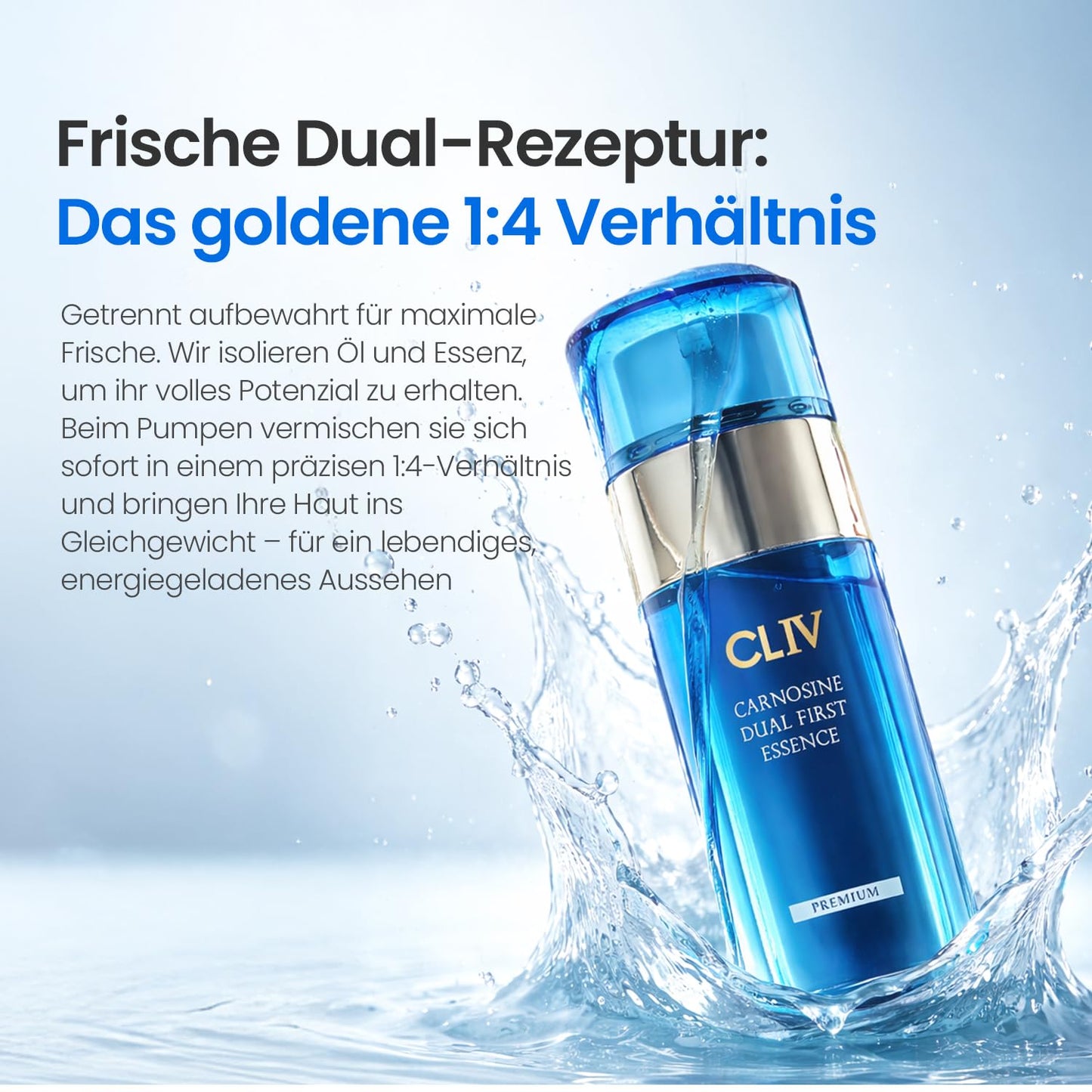 CLIV Carnosine Dual First Essence – Korean Skincare Facial Moisturizer with Carnosine, Retinol & Peptides – Hydrating & Smoothing Formula for Skin Tone & Elastic Feel – 3.38 fl oz (100ml)