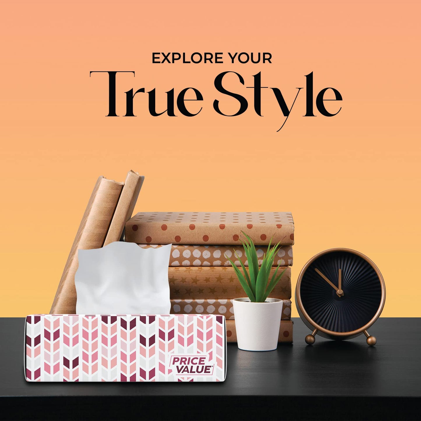 Price Value Facial Tissues, 2-Ply Soft Facial Tissue - 4 Boxes, 230 Sheets Per Box (920 Total Sheets), Gentle & Durable Tissue Boxes Bulk for Home, Office & Travel