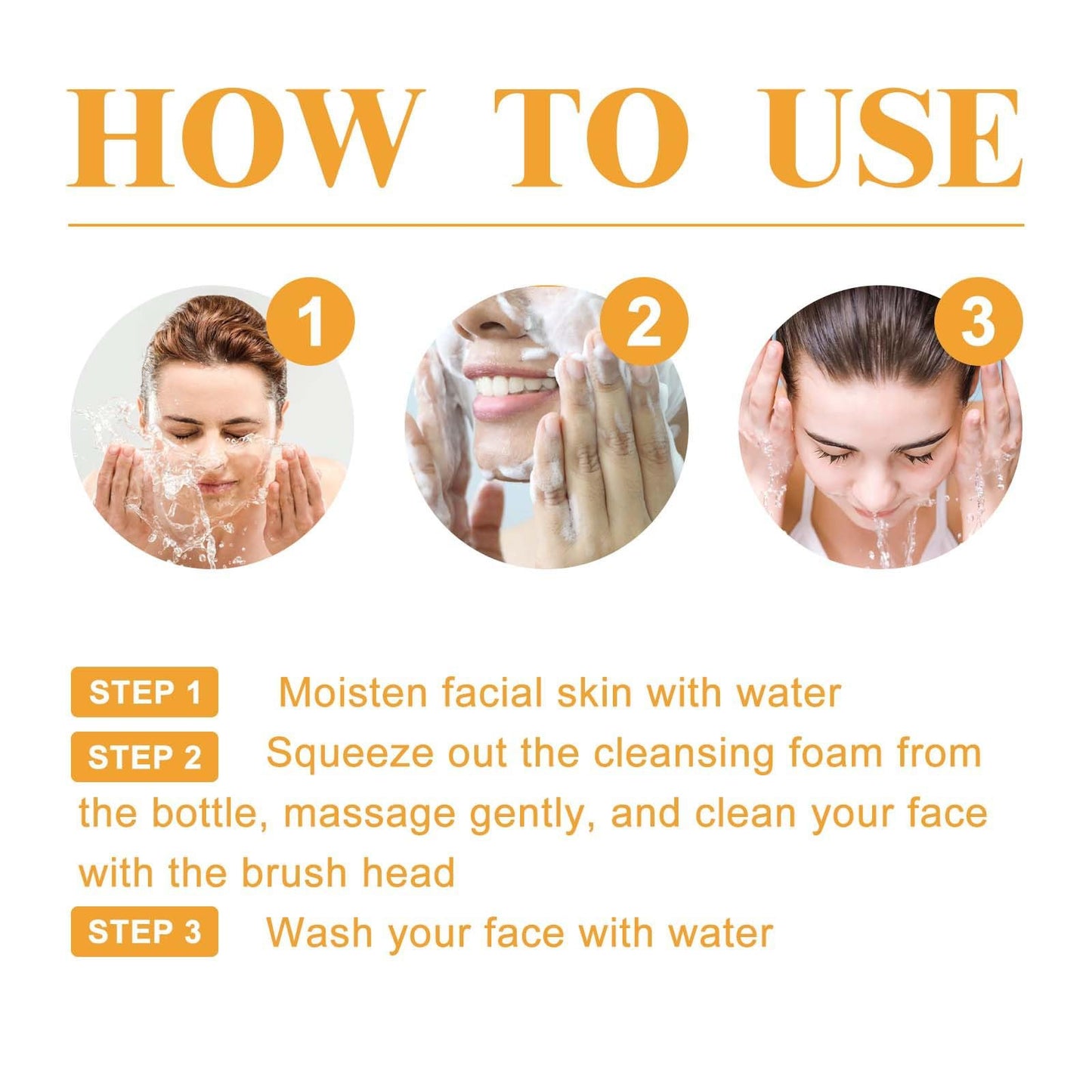 HuaQing Glow Wash Turmeric Face Wash With Brush,Deep Cleansing Exfoliating Foaming Facial Cleanser.