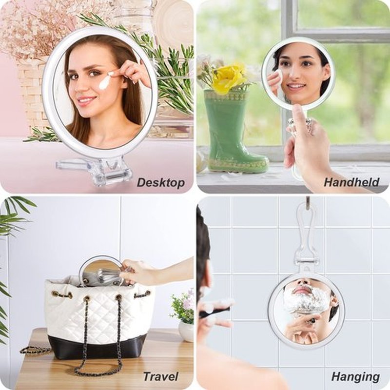 AMISCE 20x Magnifying Mirror, Travel Handheld Mirror - 2-Sided with 1X 20X Magnification Adjustable Handle, Portable, Small, Girl Women Mother's Gift