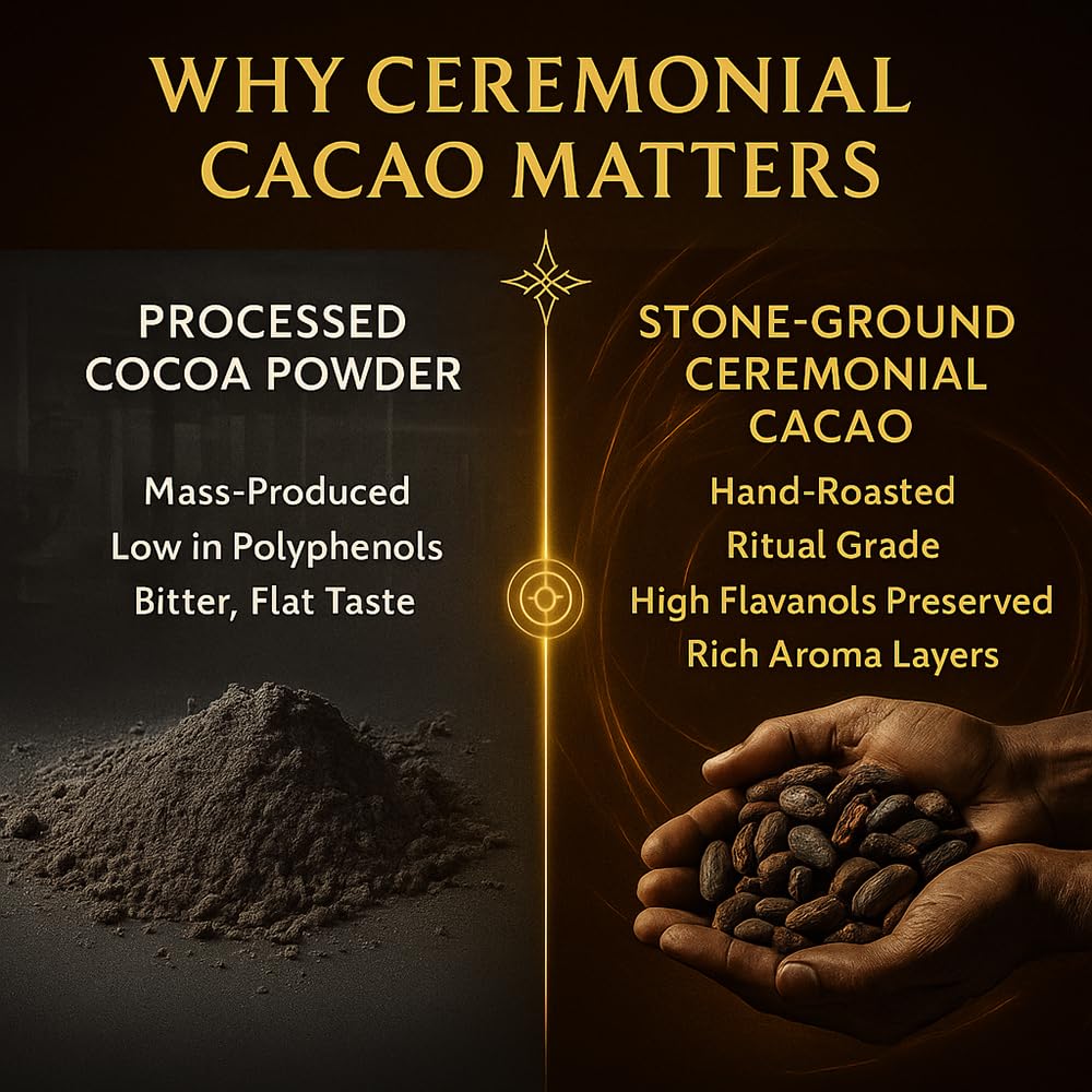 Maia Ceremonial Cacao, with Flavanol, Theobromine, Magnesium and Natural Flavonoids Blend, Improves Mental Clarity and Focus, 100% Organic Cocoa Powder, Unsweetened Cacoa Powder for Natural Energy & Mood Support (1)