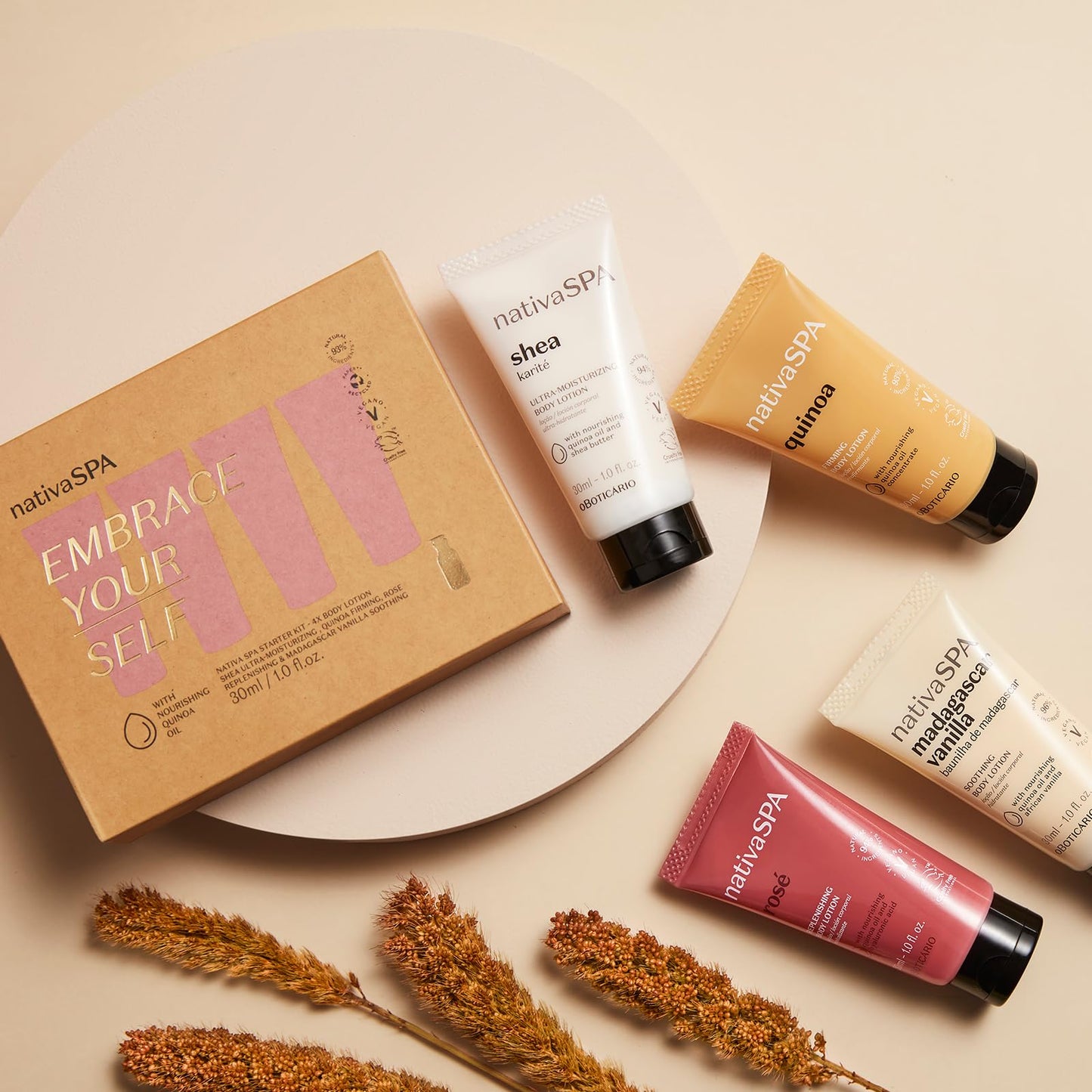nativaSPA Embrace Your Self Nativa Spa Starter Kit - 4x Body Lotion, 1 Fl Oz (Pack of 1)