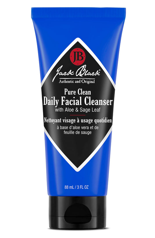 Jack Black Pure Clean Daily Facial Cleanser for Men - Mens Face Wash, Jack Black Face Wash Men's, Face Wash for Men, Face Cleanser for Men, 2-in-1 Mens Facial Cleanser & Toner, Gifts for Men, 3 Fl Oz
