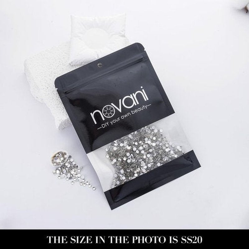 Novani 3000pcs Crystal Clear Rhinestones Flat Back Rhinestone Glass Diamonds Round Gems for Nail Art and Crafting Decorations,SS20,4.6-4.8mm